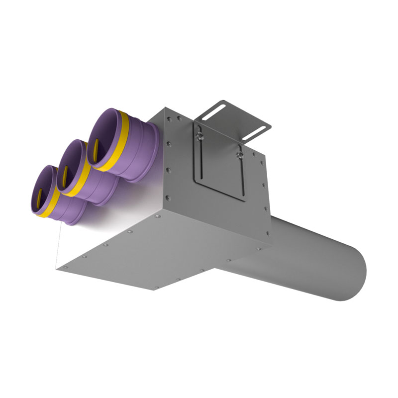 Provent VPDL 125/75×3 пленум прямой круглый на 3 выхода (L=400)