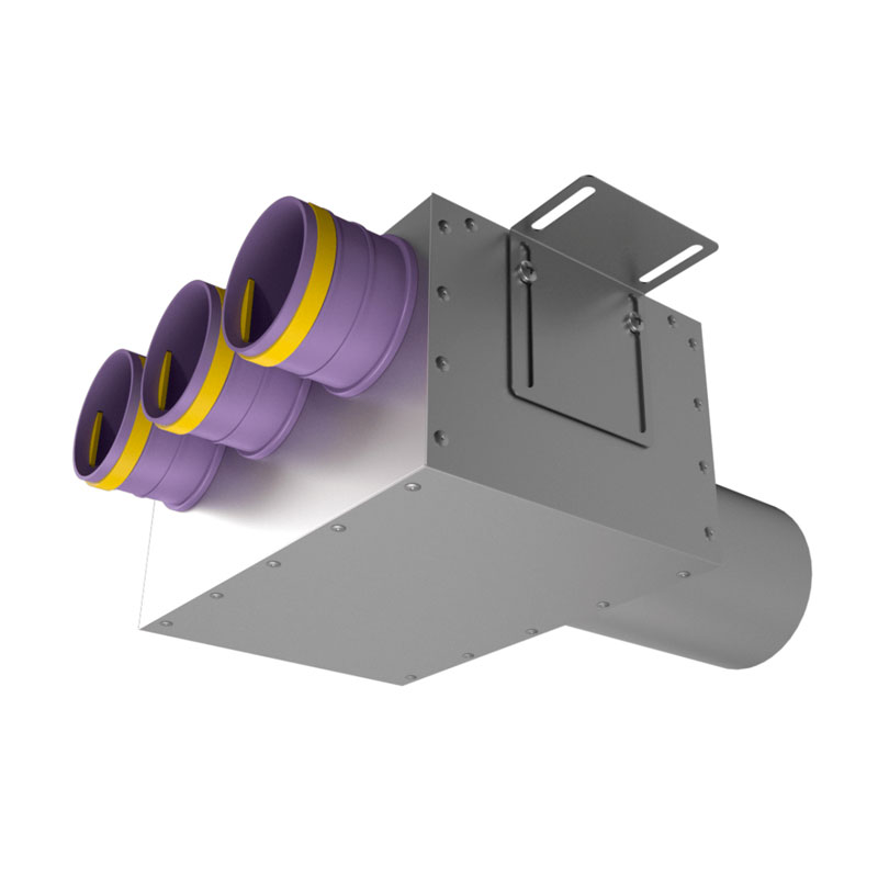 Provent VPD 125/75×3 пленум прямой круглый на 3 выхода
