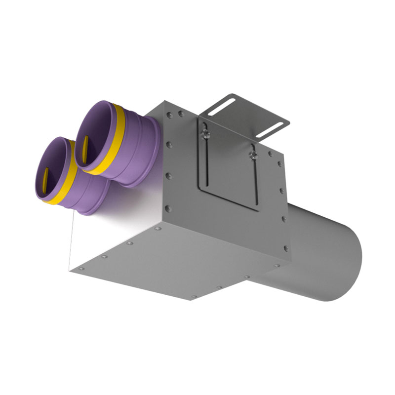 Provent VPD 125/75×2 пленум прямой круглый на 2 выхода
