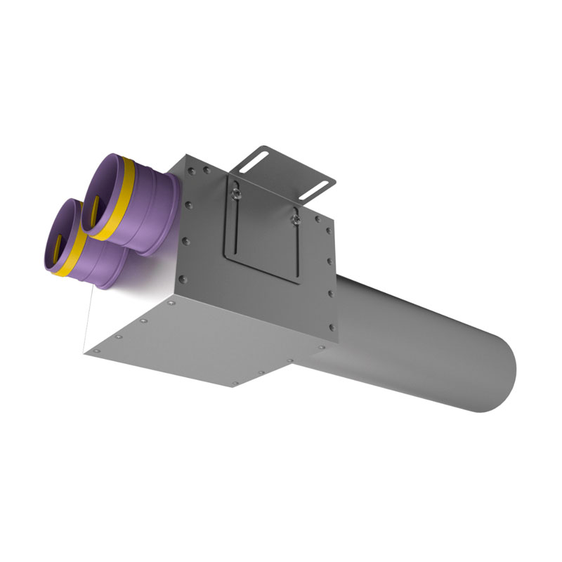 Provent VPDL 125/75×2 пленум прямой круглый на 2 выхода (L=400)